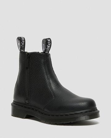 Botines Dr Martens 2976 Cuero Cremallera Mujer Negros | MX 78DFM